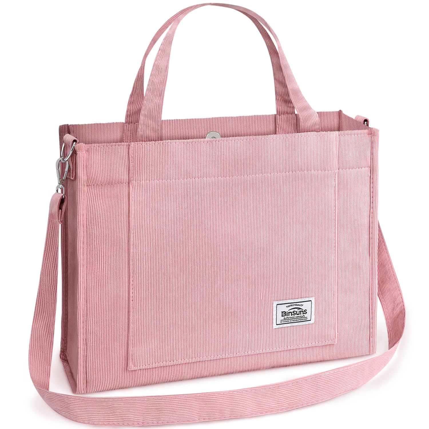 BINSUNS Corduroy Tote Bag for Women Small Satchel Bag Mini Tote Bag Aesthetic Crossbody Handbag - School Work Travel Shopping