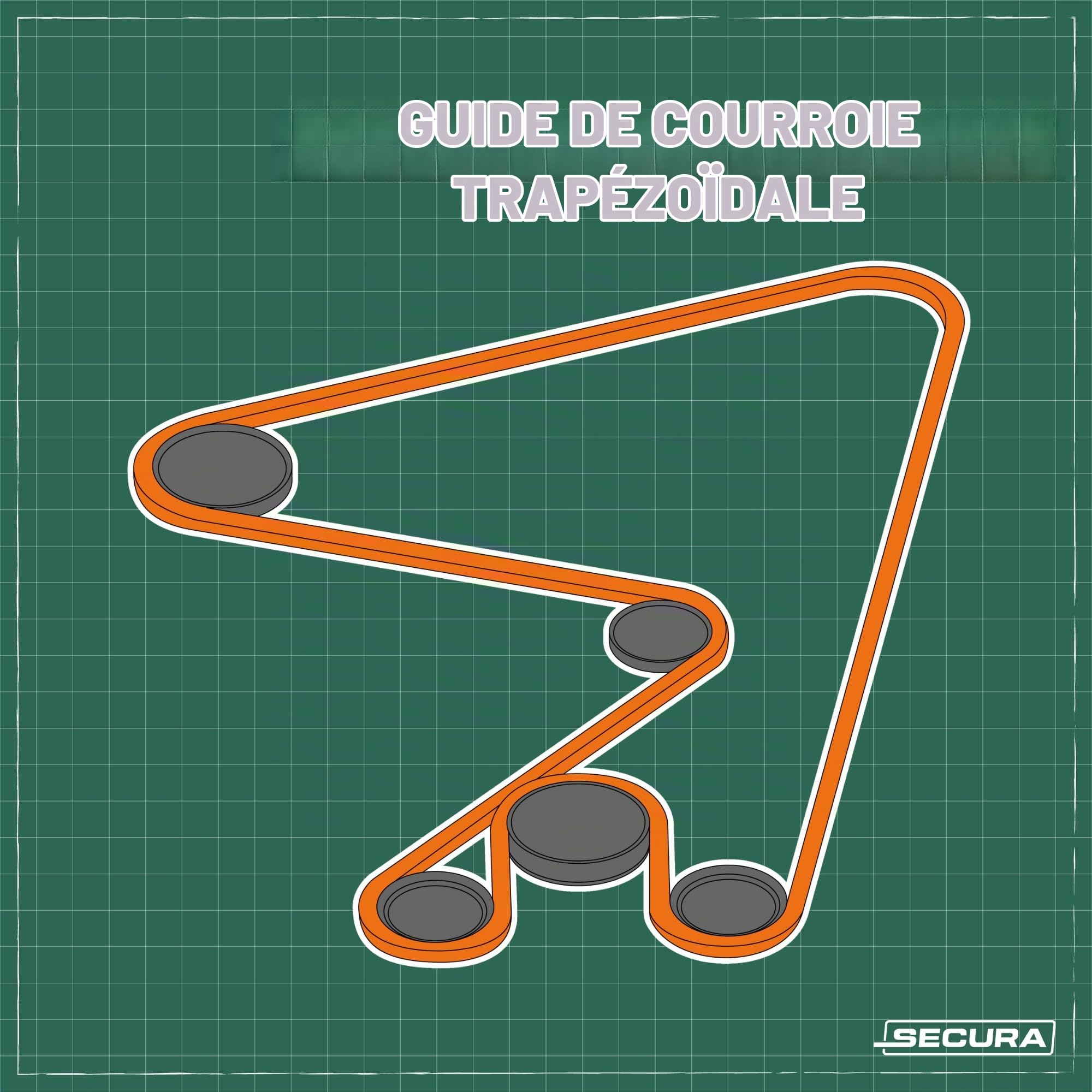 SECURA courroie trapézoïdale AA105 pour tondeuse compatible avec HUSQVARNA 532165555-532180217 de pelouse