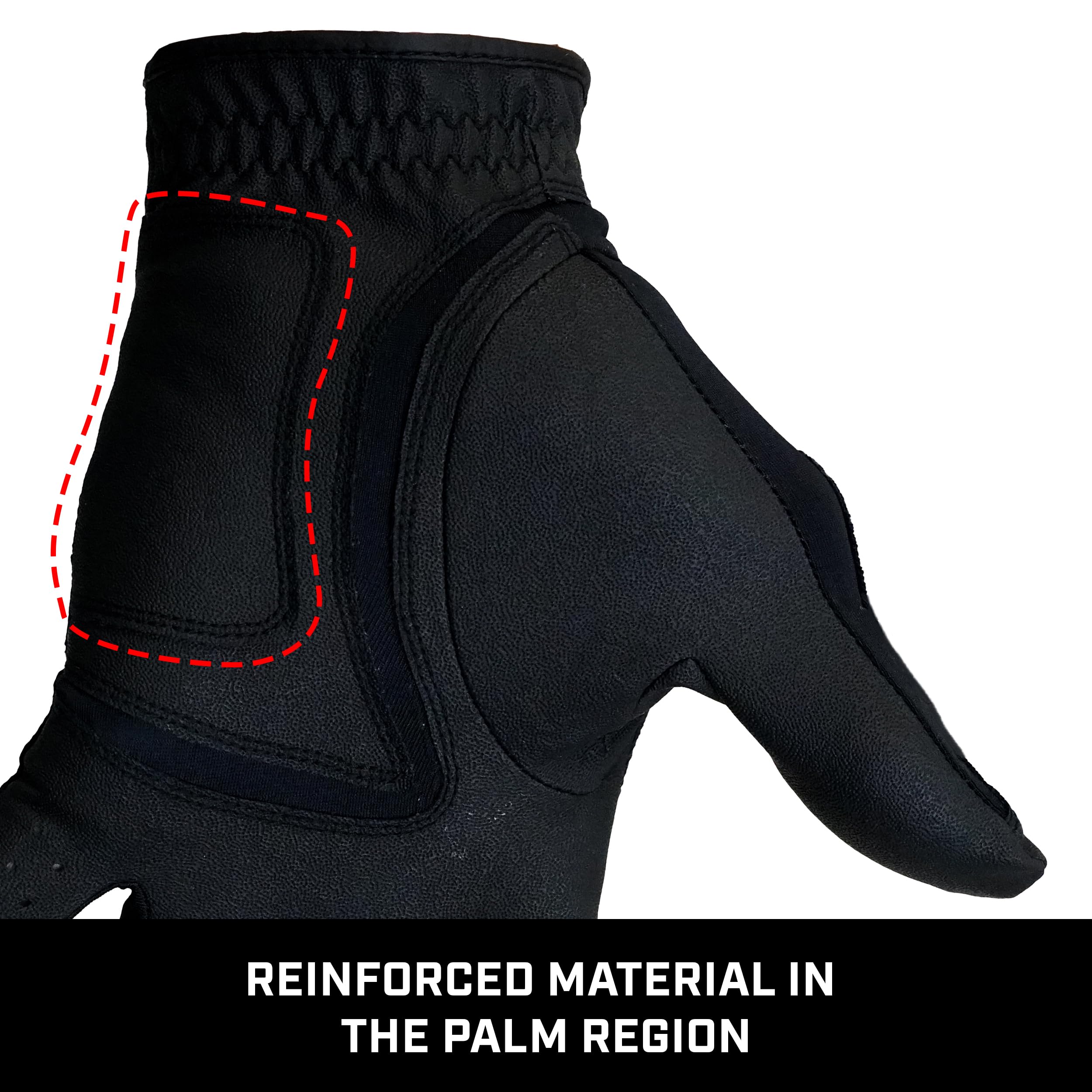 IZZO Golf Universal Fit Golf Glove Left Hand 2 Pack - Black Golf Glove for Right Handed Golfers (fits on Your Left Hand)