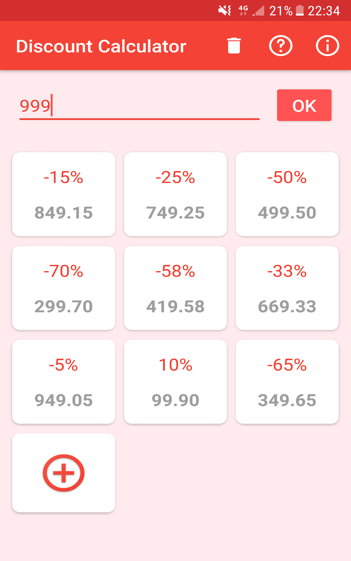 Discount Calculator App on Amazon Appstore