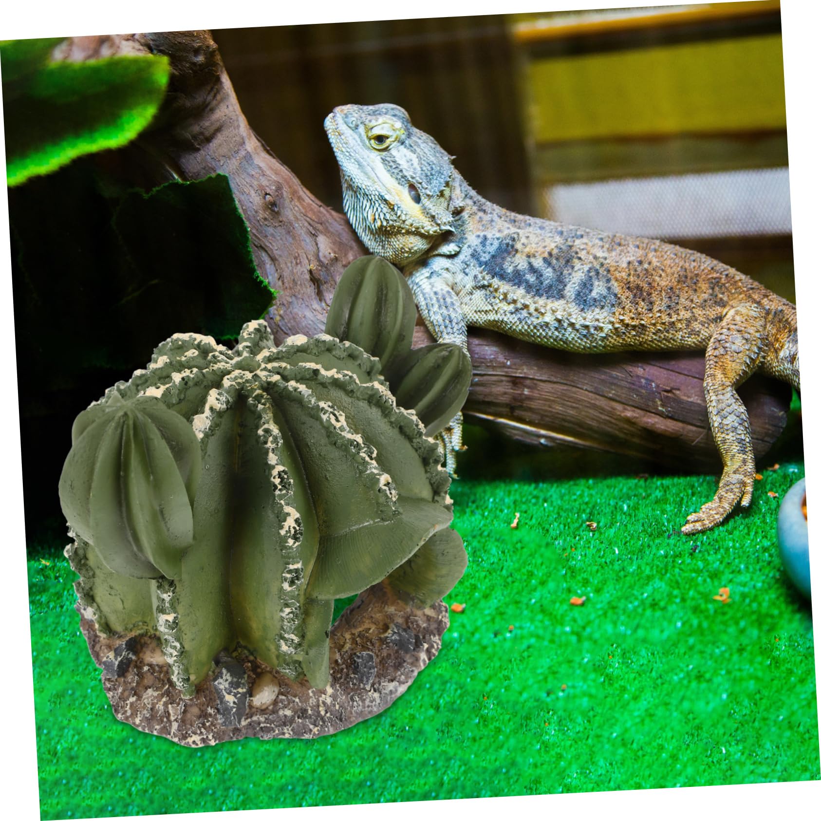 Happyyami 3piezas Cueva Decorativa para Reptiles Forma De Cactus Refugio Práctico para Terrarios Escondite Natural para Lagartijas y Serpientes Accesorio De Paisajismo para Tanques De