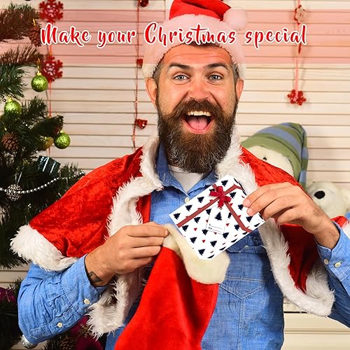 Miniatura 5 de Cajas de tarjetas de regalo de Navidad con lazos y etiquetas para tarjetas de felicitación, tarjetas de regalo únicas de vacaciones, cajas de