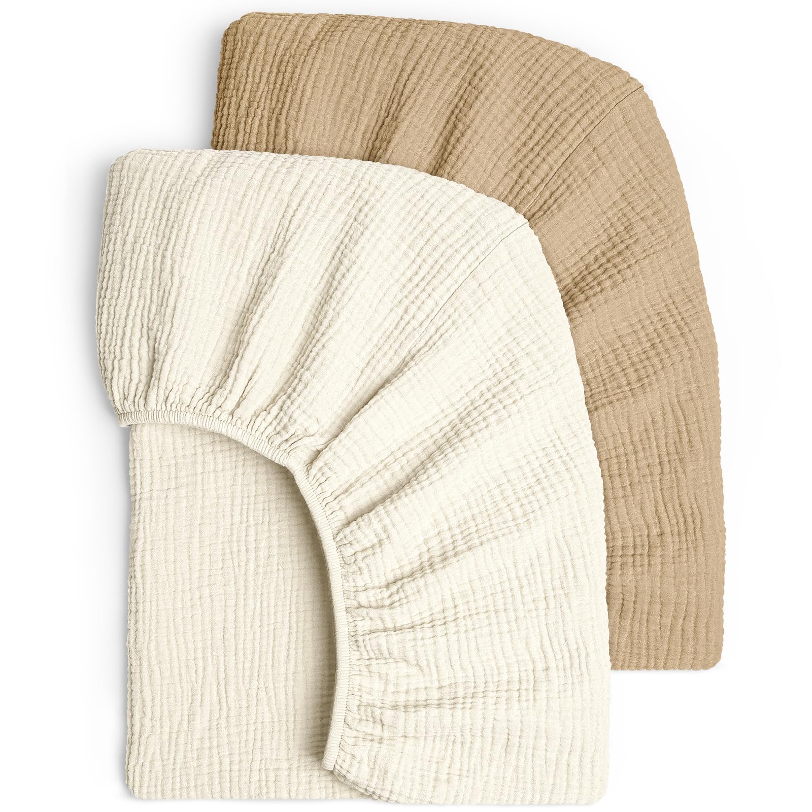Lulu moon Muslin Crib Sheets - Fitted Crib Mattress Sheets for Boys and Girl - 28"x 52", 2 Pack