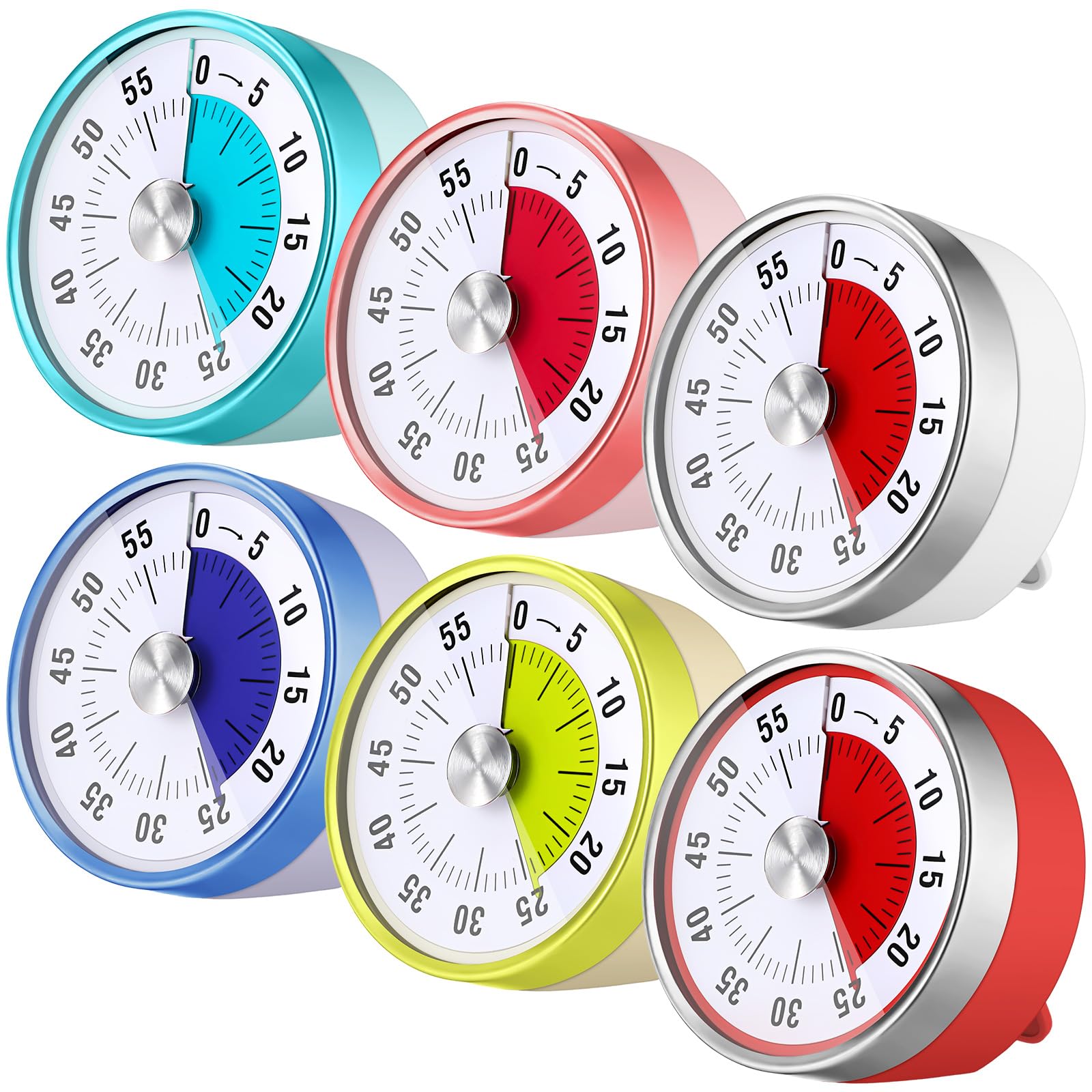 Amazon.com: Blosssound 6 Pcs 60 Minute Visual Timers 3 Inch Mechanical ...