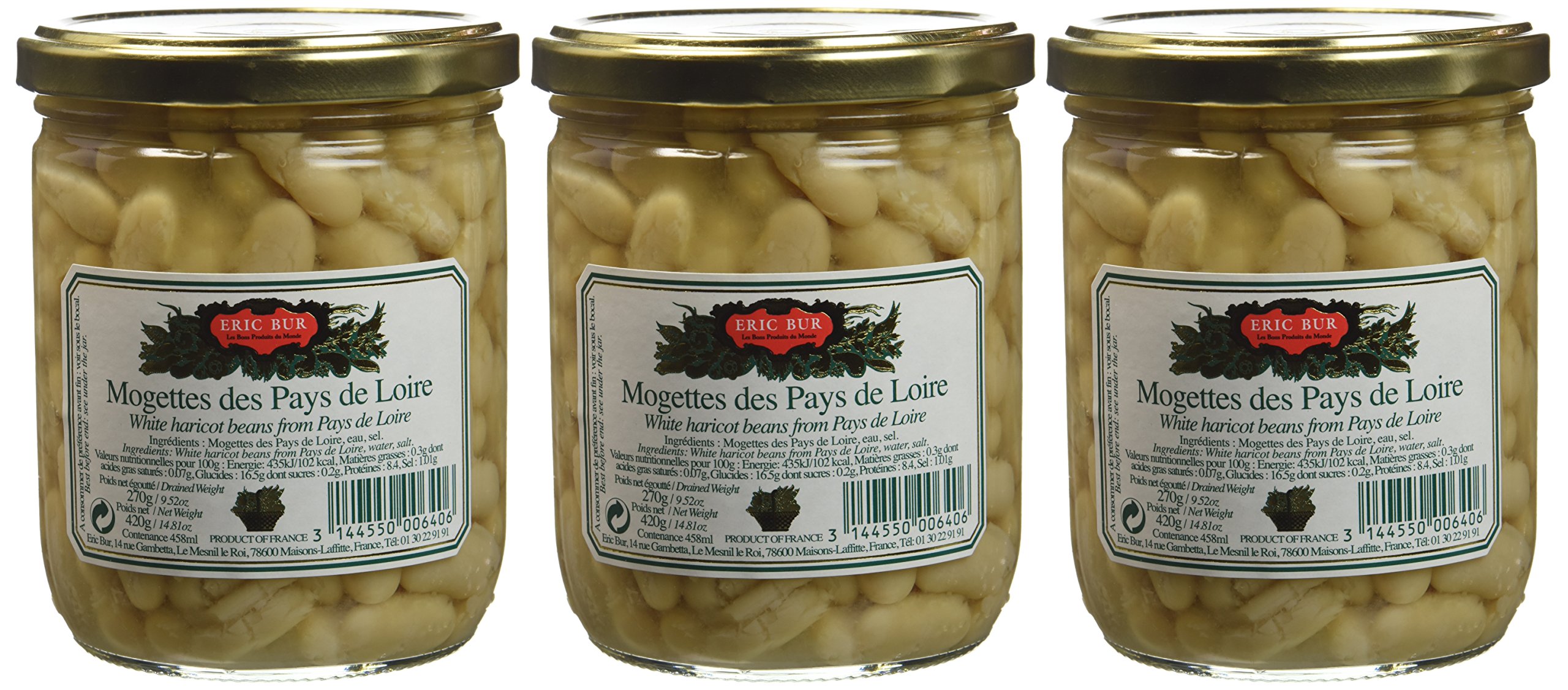 ERIC BUR Mogettes du Pays de la Loire 420 g - Lot de 3