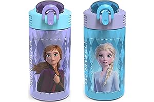 Disney Frozen 2 Frozen Thermos for Kids with Leakproof Straws and Carrying...