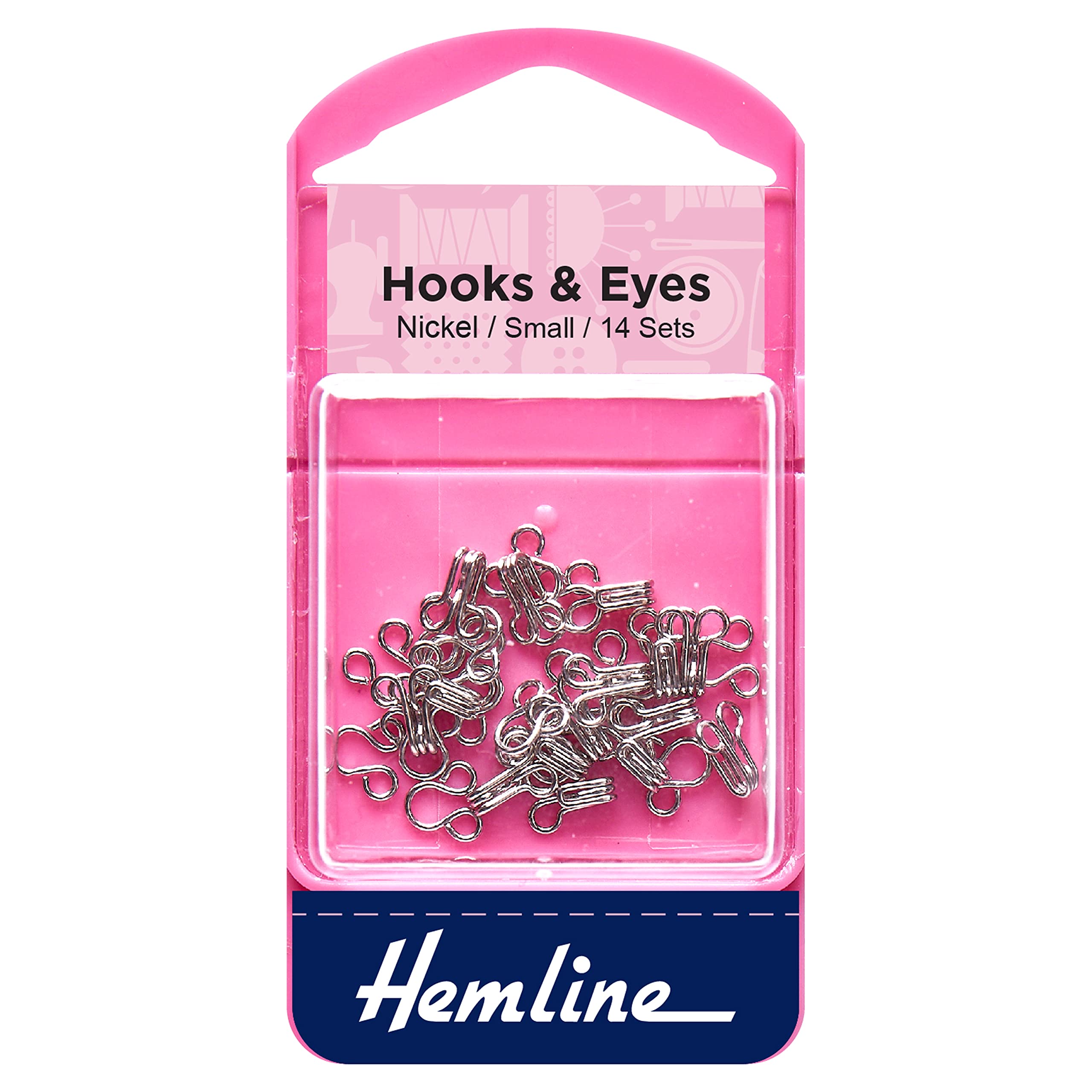 Hemline Silver Hook And Eye Size 1: Nickel