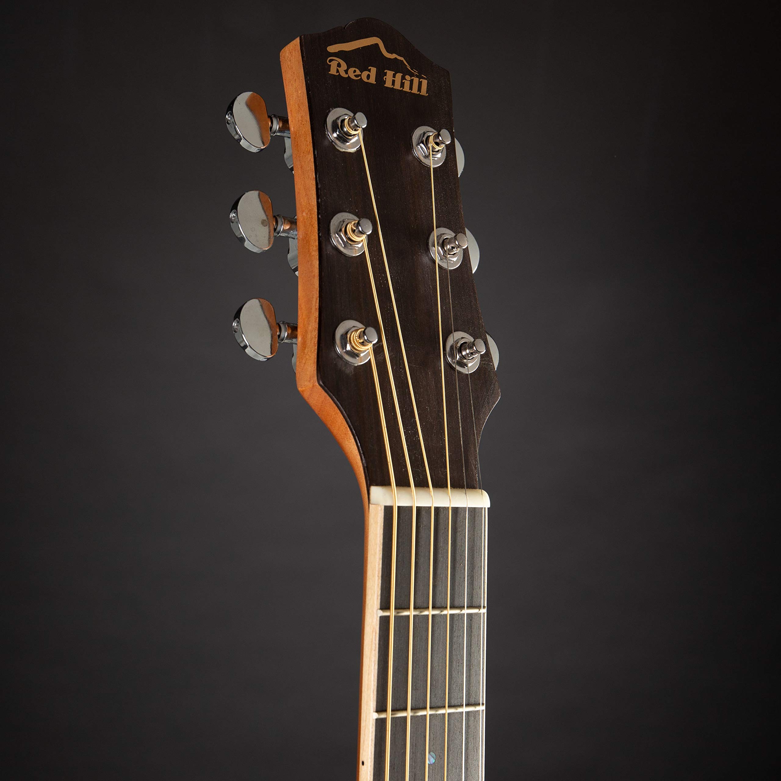 Red Hill DCE-48-S Westerngitarre, Dreadnought Bauform, Massive Fichtendecke, Mahagoni Boden und Zargen, 20 Bünde, JM-6T Tonabnehmersystem, Integriertes Stimmgerät, Mattes Finish