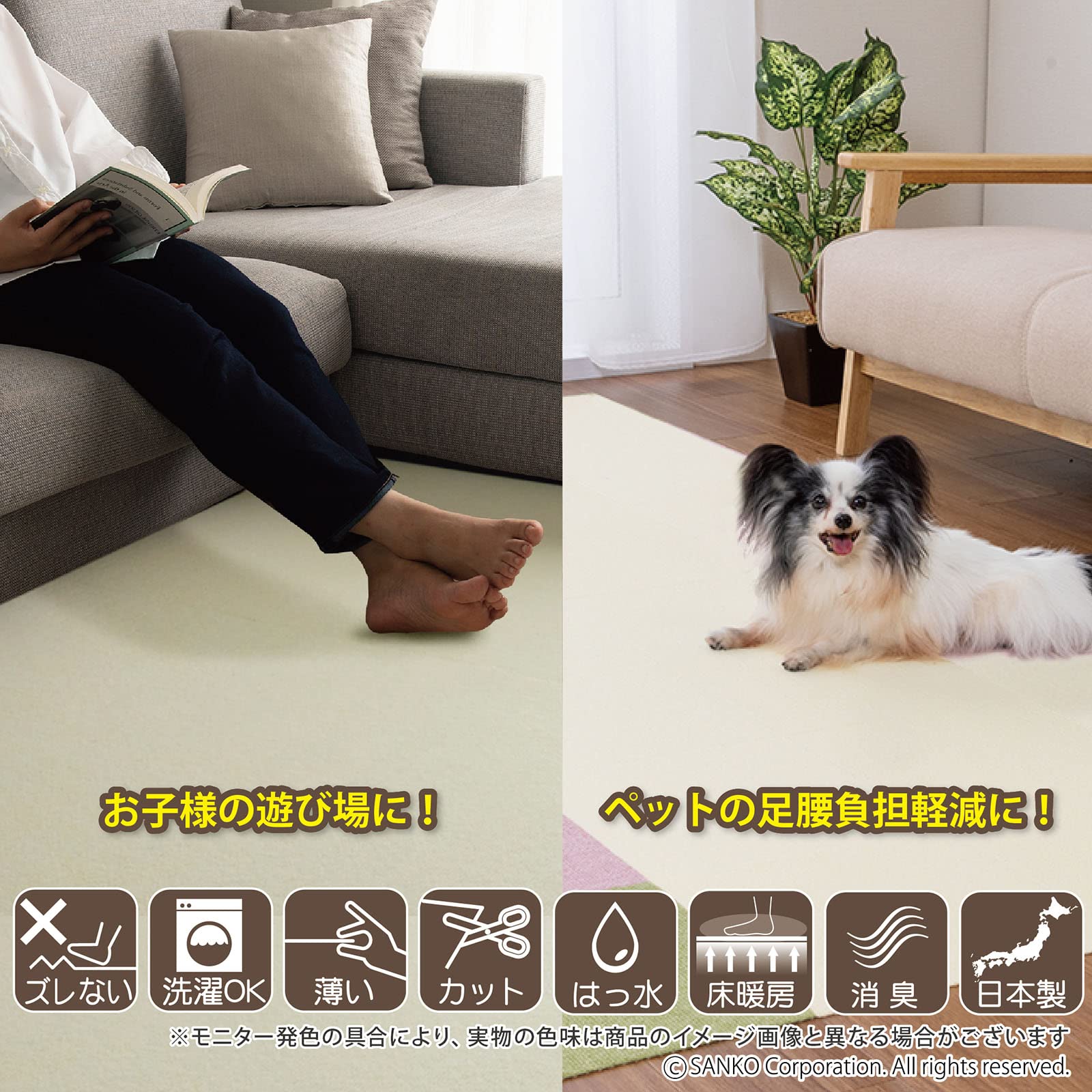 Amazon｜サンコー おくだけ吸着 保護マット バリアフリータイルマット