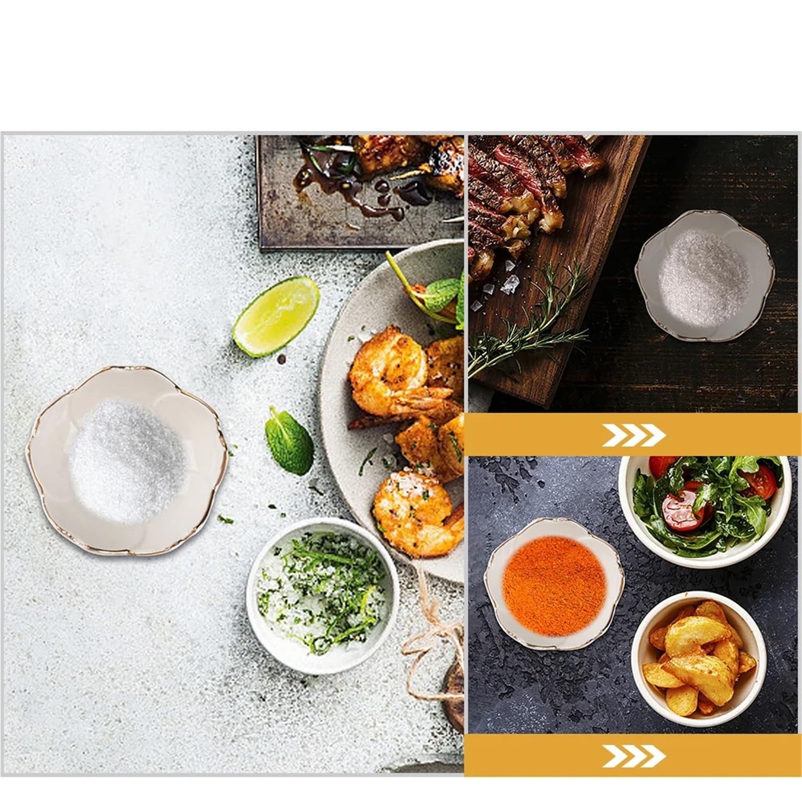 Tapas-Geschirr-Set aus Keramik, 3-teilig, Mini-Dipschalen und Gewürzteller für Snacks, Saucen und Geschirr, elegante Keramikhalter für Unterhaltung