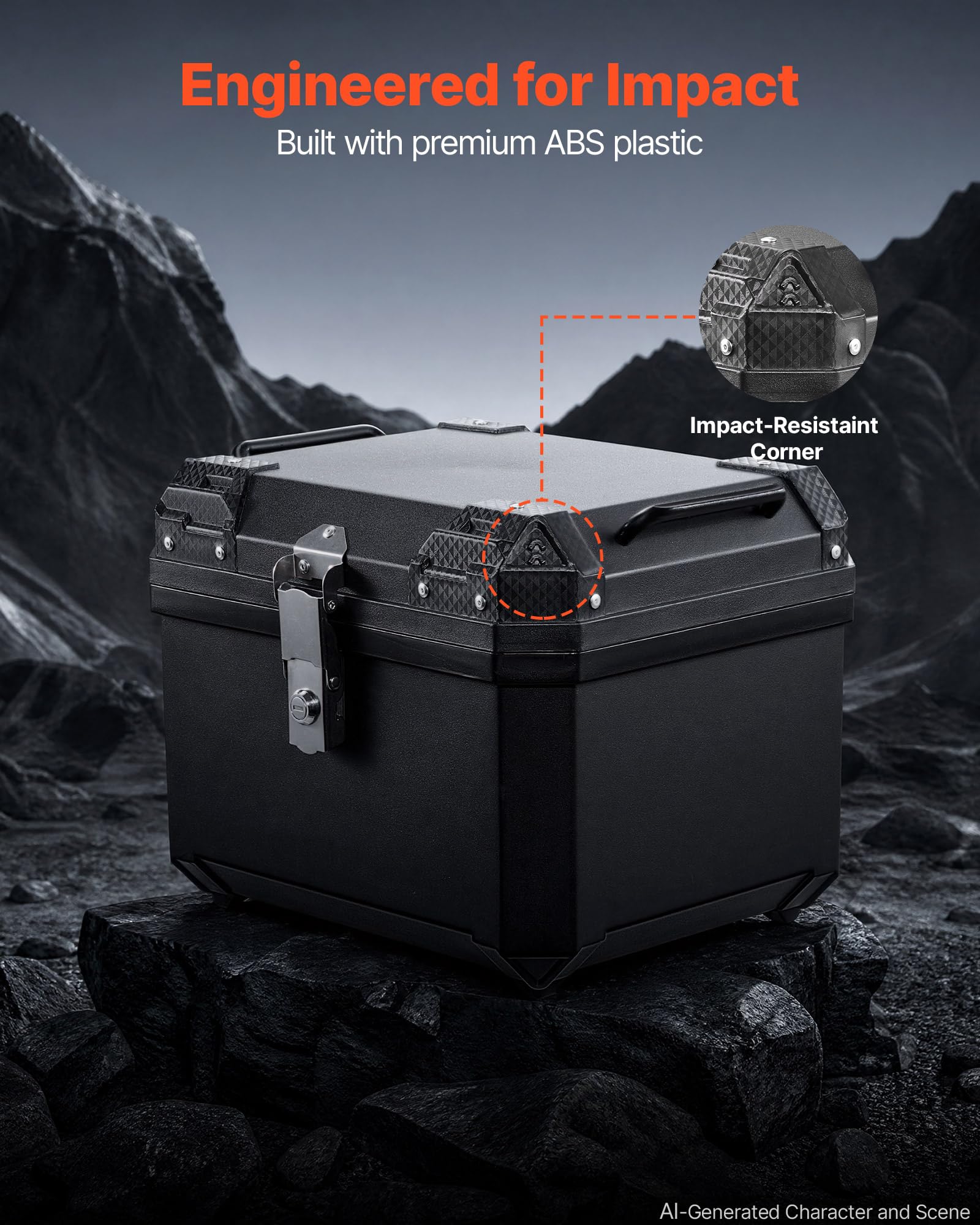 VEVOR Bauletto Posteriore per Moto Capacità 45L Universale Bauletto in ABS