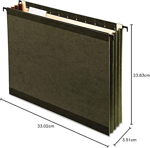 Vista 9 de Pendaflex SureHook - Bolsillos colgantes reforzados con capacidad adicional, tamaño carta, verde estándar, 4 unidades (09217)