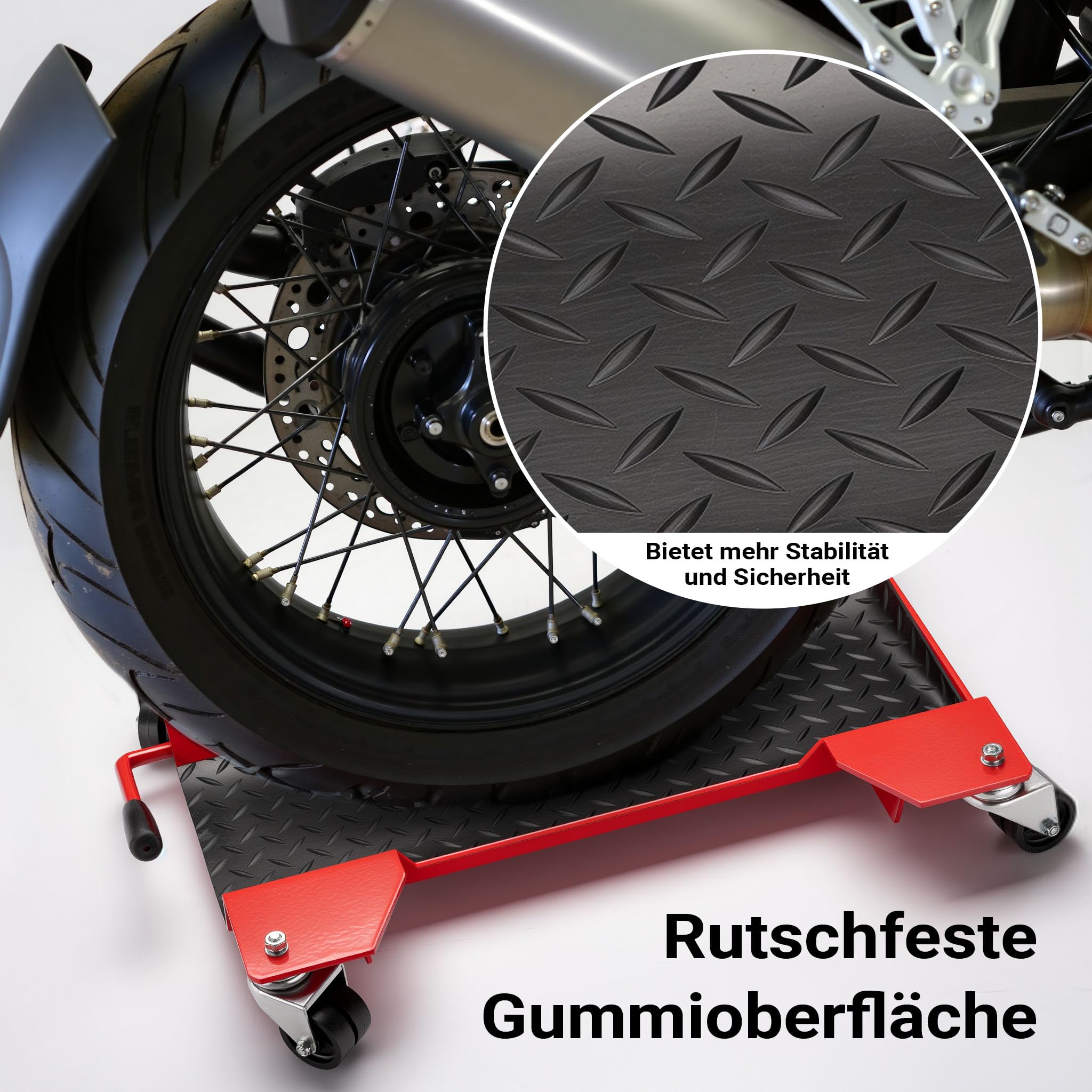 Motorrad Rangierhilfe Rangierschiene Rangierplatte Parkhilfe Motorradständer 60x42x7,5cm bis 250kg