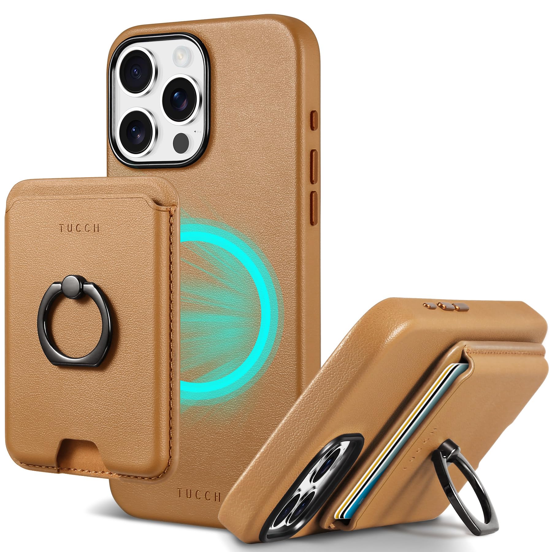 TUCCH Hülle für iPhone 15 Pro Max, 2-IN-1 Magnet Klapphülle Handyhülle