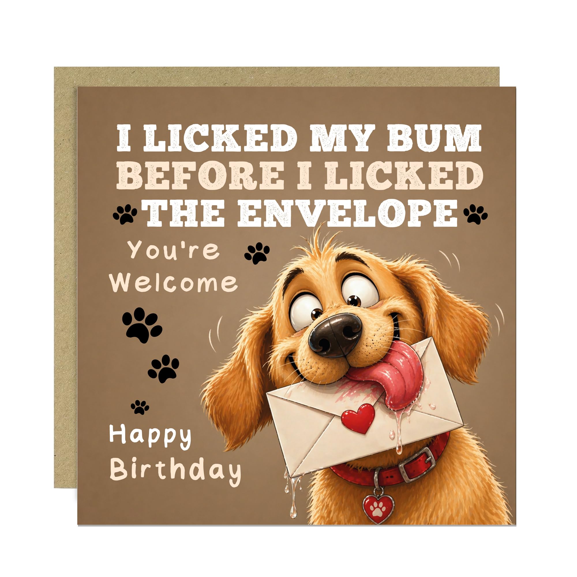RED OCEAN Funny Birthday Card From The Dog Amusing Birthday Cards For Dog Owner, Fur Baby Gift For Dog Mum, Dad, Wife, Husband, Girlfriend, Boyfriend - Hilarious Card For Dogs Parents