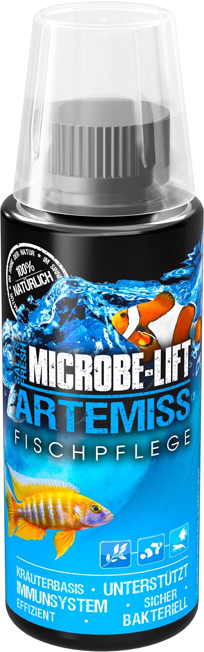 MICROBE-LIFT Artemiss - 118 ml - Favorece la Salud y el Sistema inmunitario de los Peces de Todas Las Especies de Acuario con Ingredientes Naturales.