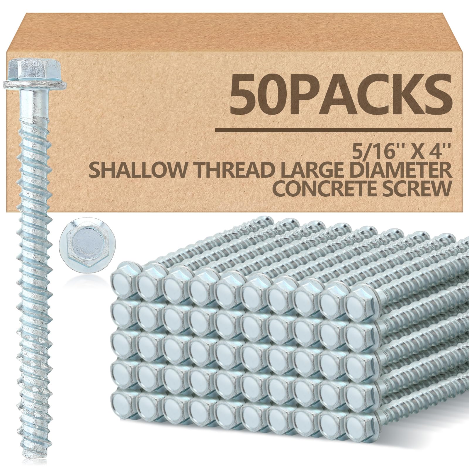 Concrete Anchors & Screws - 50 Pack -11 Concrete Anchors & Screws - 50 Pack -11