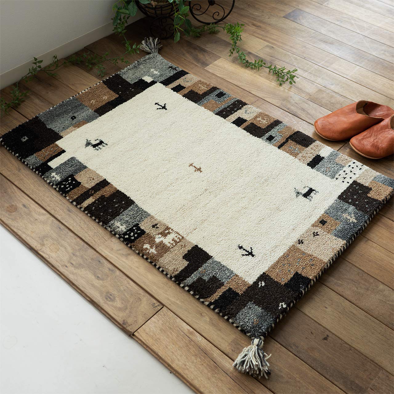 ギャッベ　玄関 Amazon | サヤンサヤン 手織り ギャベ ギャッベ 玄関マット 室内