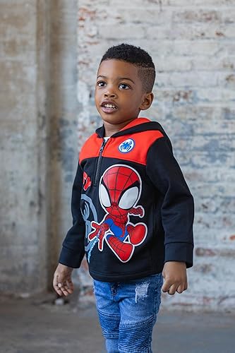 Miniatura 5 de Marvel Spidey and His Amazing Friends Ghost-Spider Miles Morales Spider-Man - Sudadera de forro polar con media cremallera para niños pequeños
