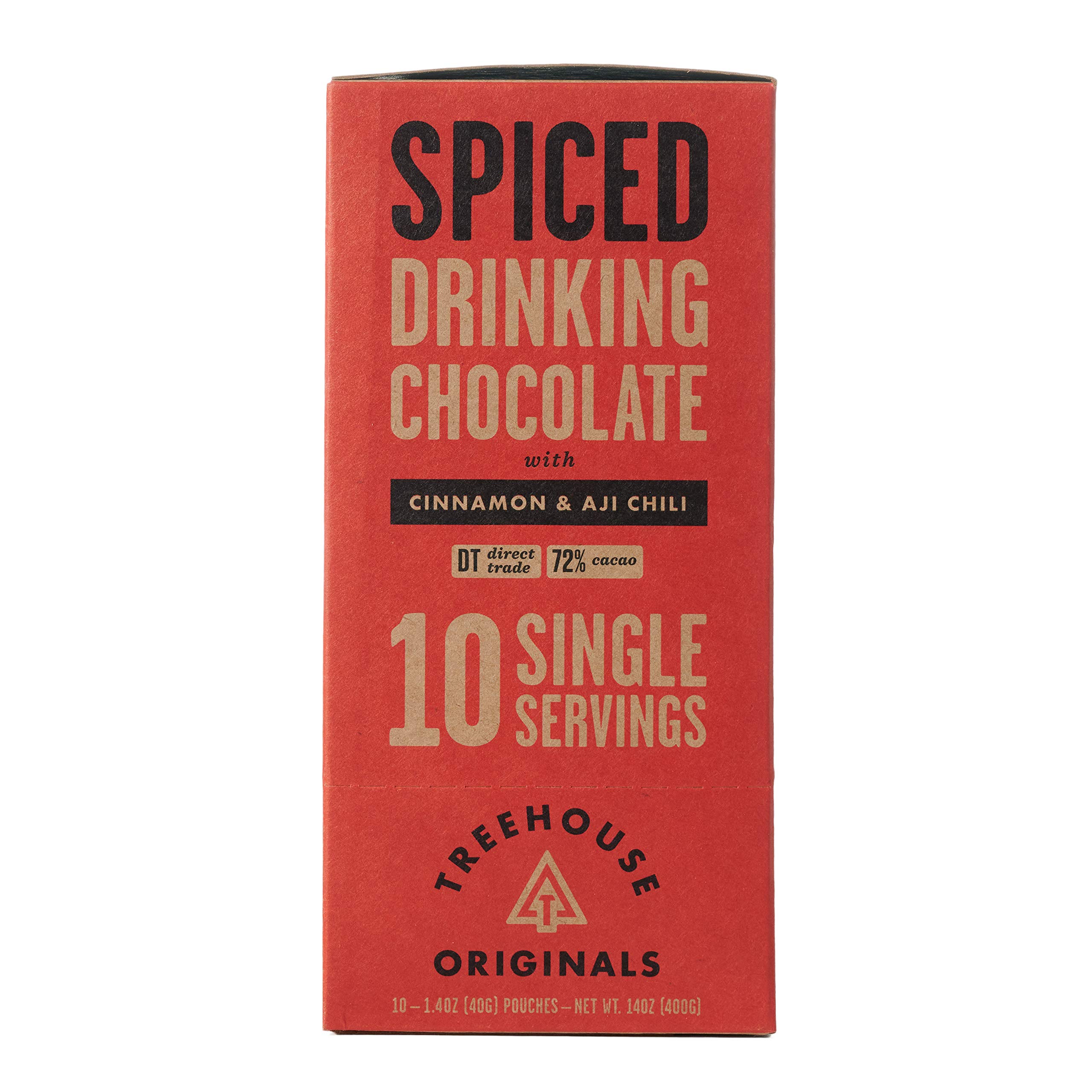 Organic Hot Chocolate Mix | 72% Cacao Peruvian Dark Chocolate | Spicy Cinnamon & Chili | Vegan, Dairy-Free, Gluten-Free, Soy-Free | Treehouse