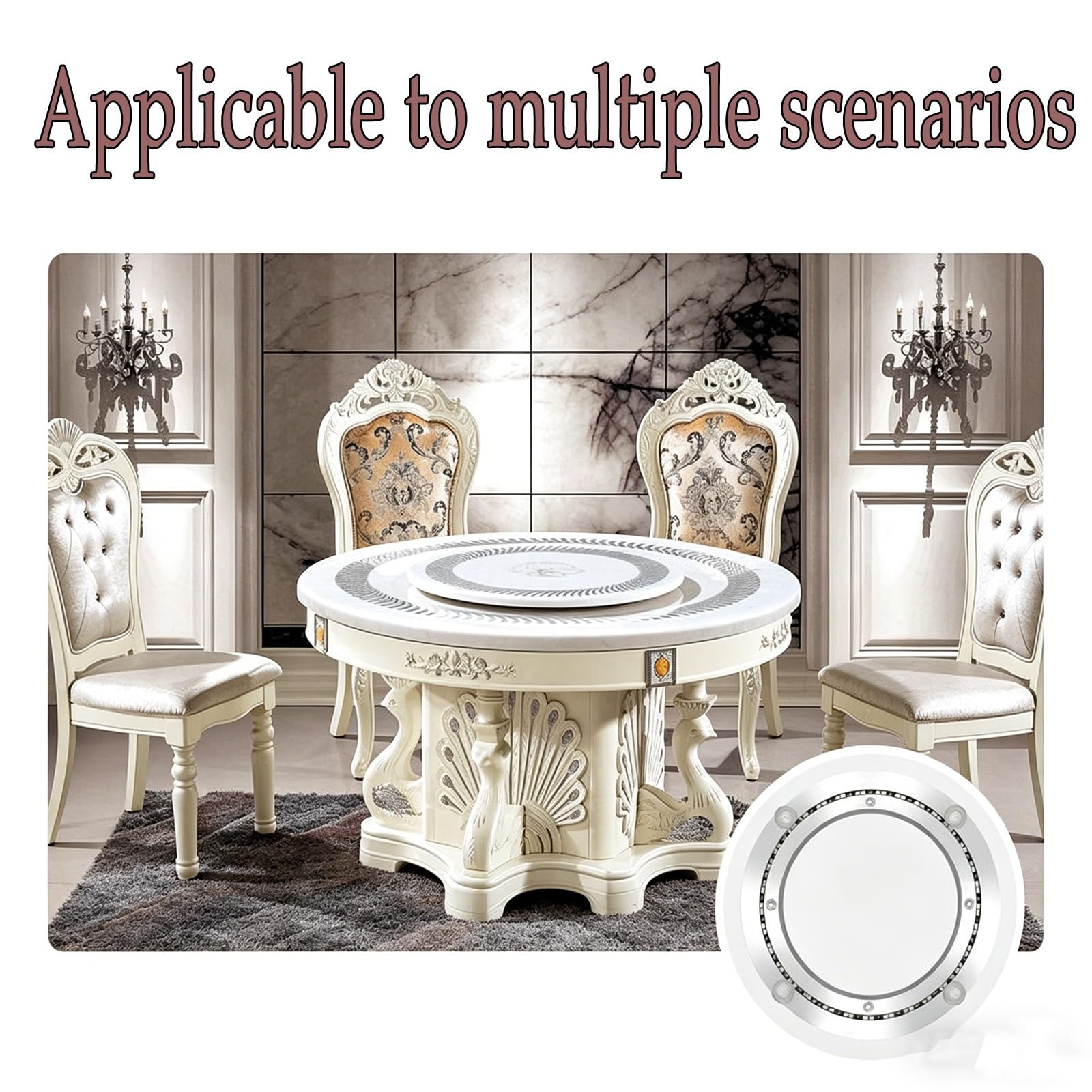 Rodamiento De Mesa De 400Mm,600Mm Y 800Mm,Pista Giratoria De Aleación De | Rodamientos De Plataforma Giratoria,Placa Giratoria,For Mesa De Cocina De Madera O Granito De Vidrio(600mm (24 inches))