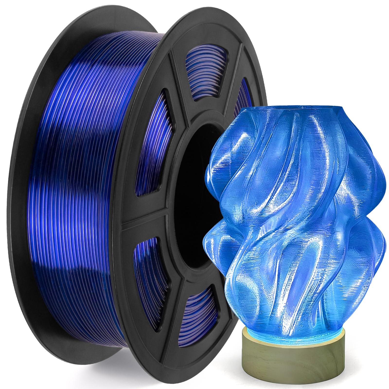 IEMAI PETG Filament 1.75mm, Transparent PETG Blau 1Kg, High Speed 3D Drucker Filament, Maßgenauigkeit +/- 0,02 mm, Geeignet für den Druck von Lampenschirmen Dekorationen