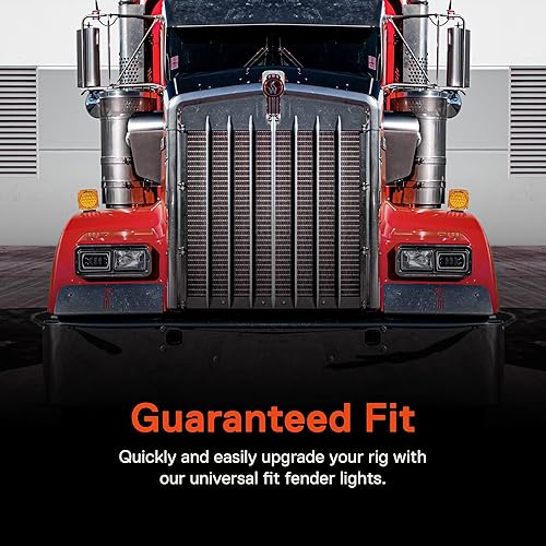 Miniatura 5 de TRUE MODS - Juego de 50 luces LED cuadradas para guardabarros de pedestal para semirremolque de 80 pulgadas de ancho DOT FMVSS-108 SAE S2T2I6P  AP2