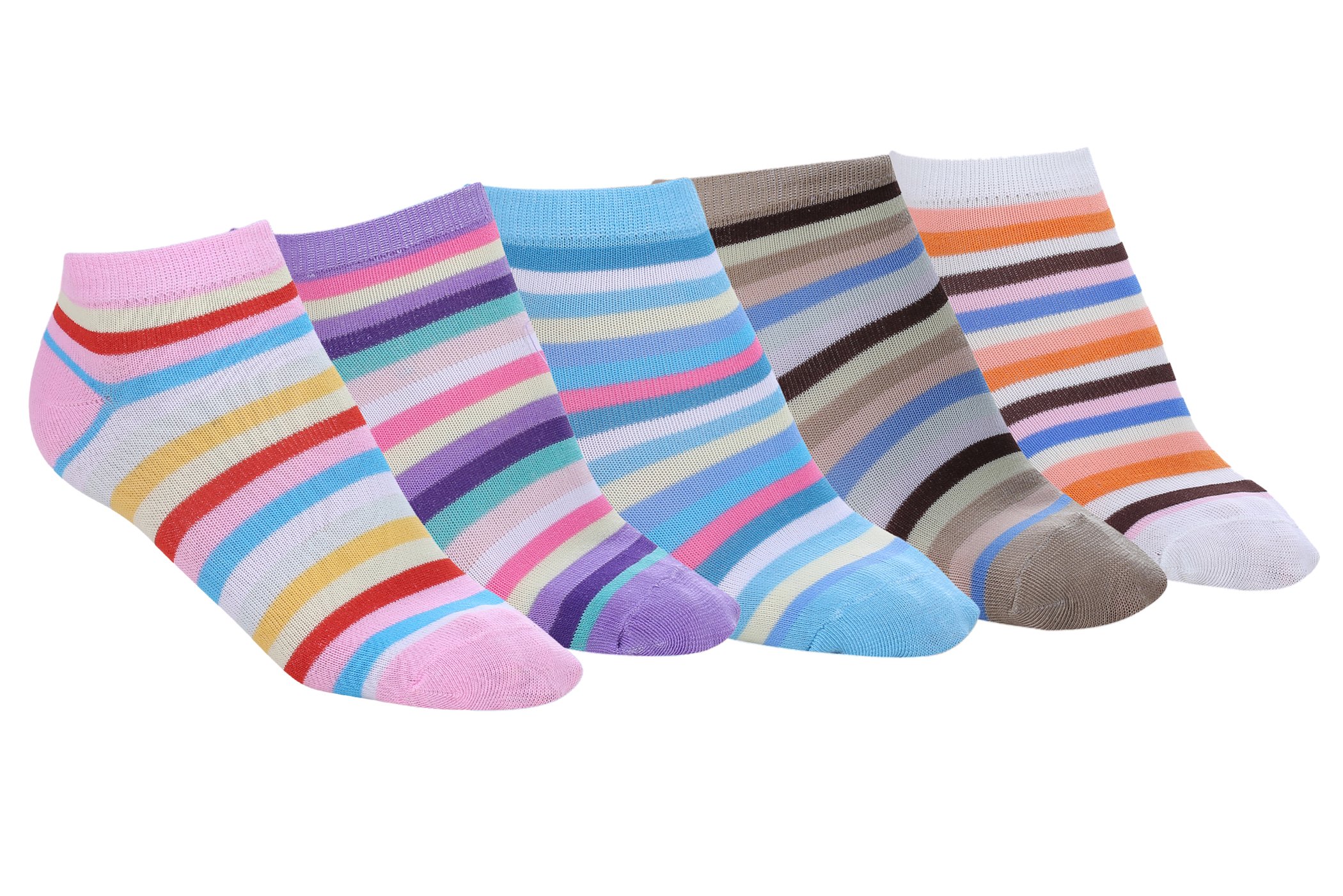 ASR SURGICALGeneric Multicolour Cotton Socks - 5 Pair Pack Striped Ankle Length Socks.