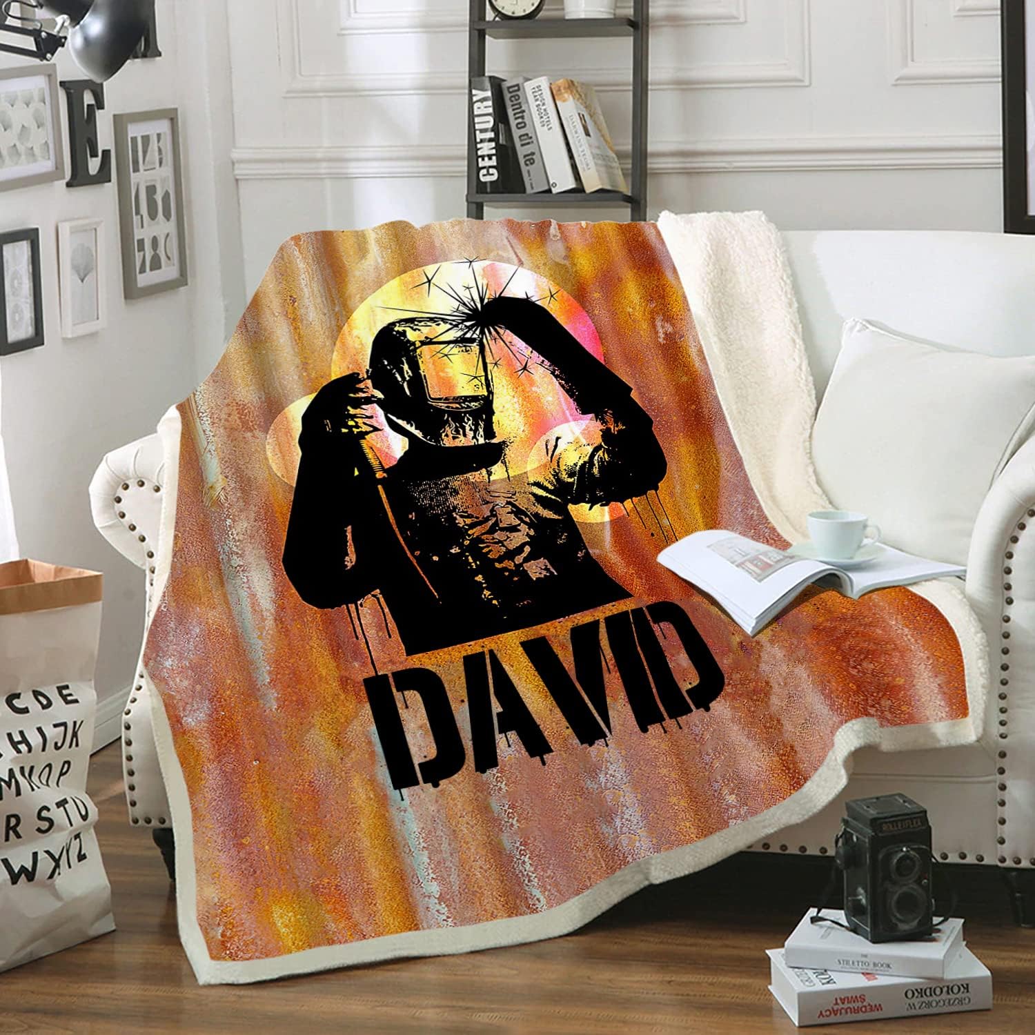 Customized Welder Blanket Colorful, Gift for Welder Welding Fuzzy Plush Soft Micro Fleece Sherpa Blanket Bed Throw Size Tapestry for Bedding Sofa (Style 1)