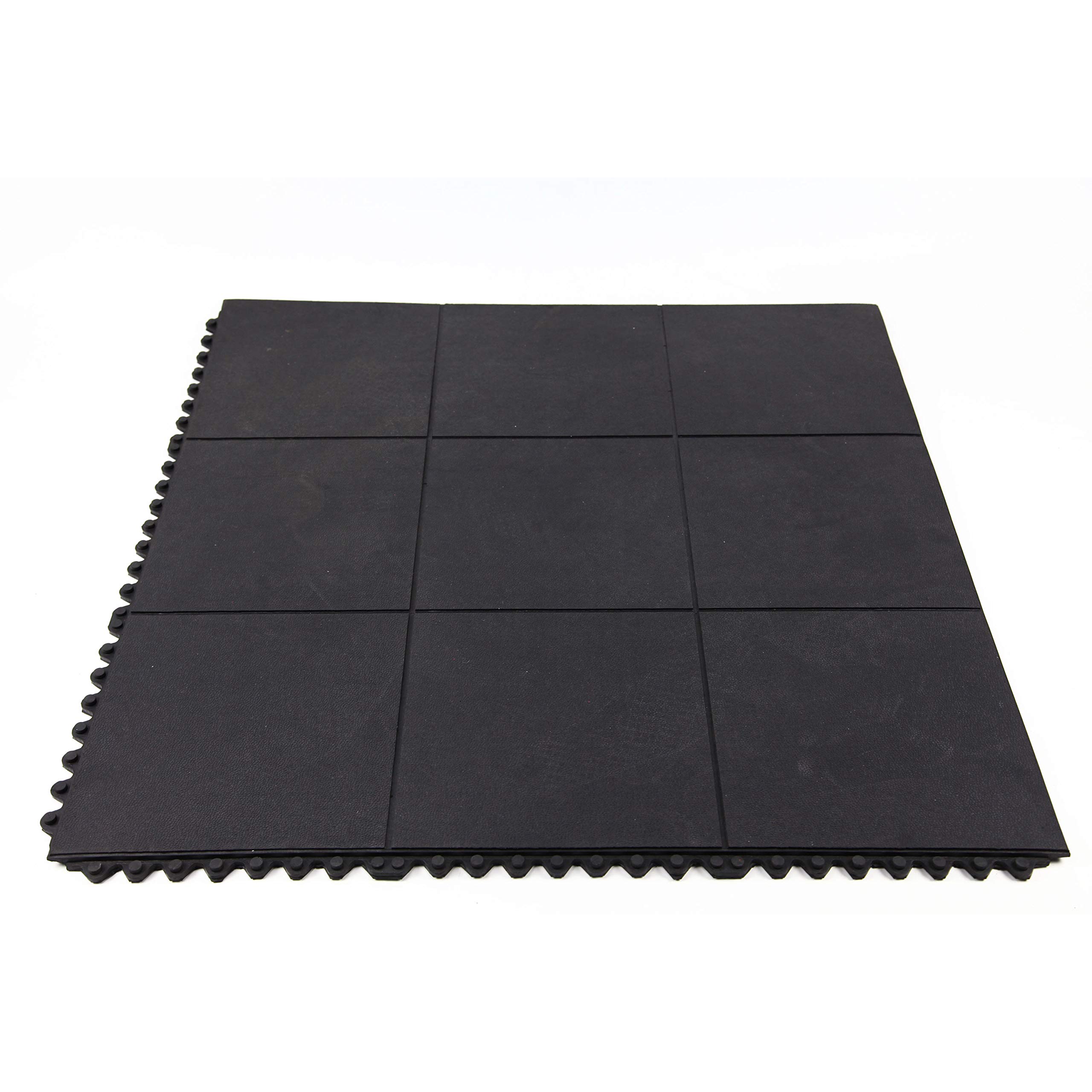 5/8 Inch Thick Evolution Rubber Interlocking Floor Tiles | Flexible Rubber Floor Tiles for a Stronger and Safer Basement, Home Gym, Shed, or Trailer