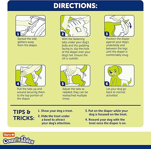 Miniatura 10 de Hartz Comfitables - Pañales desechables para perros, talla XXS, 42 unidades, ajuste cómodo y seguro, fácil de poner, pañal súper absorbente para