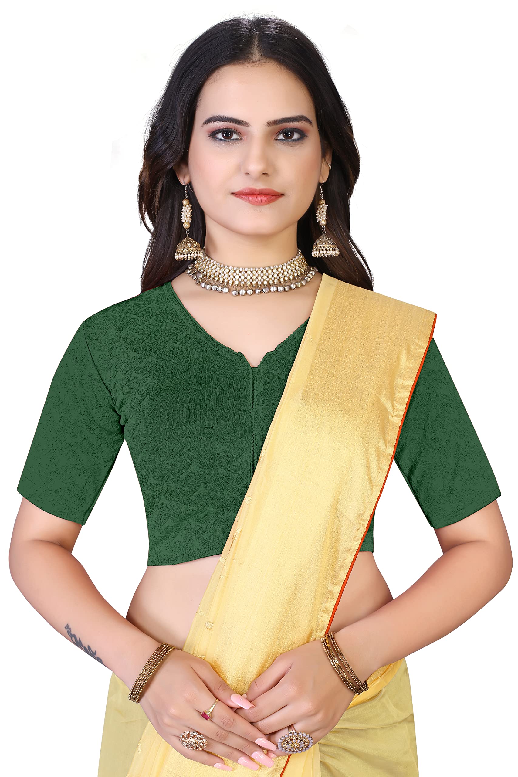 GenericColorful Street Cotton Lycra Stretchable Self Print Blouse