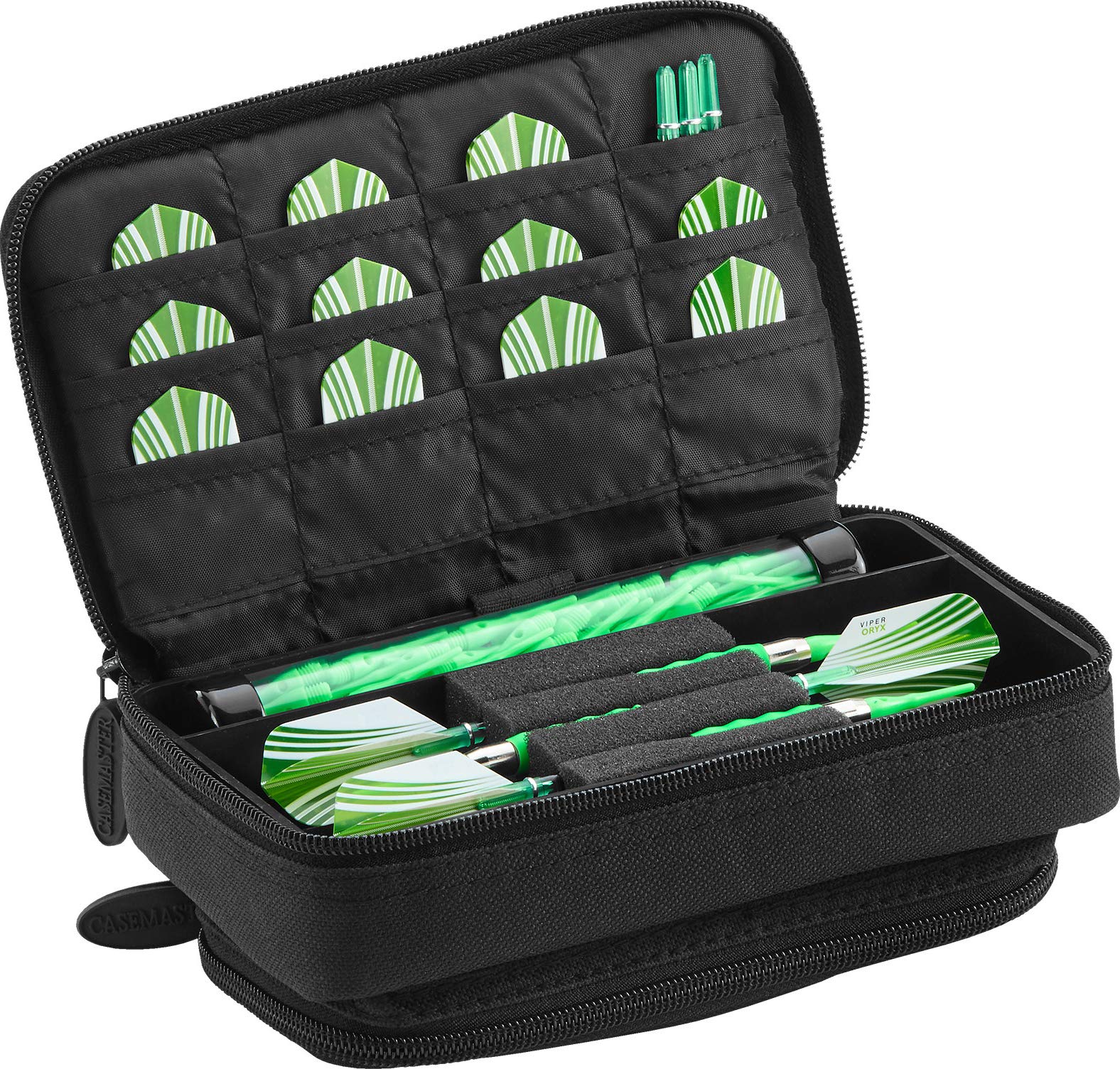 Casemaster by GLD Products Plazma Plus Dart Case with Black Zipper and Phone Pocket, Black Trim
