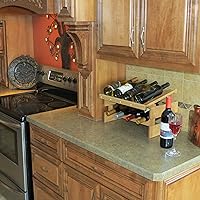 Vista 3 de Wooden Mallet, Botellero Dakota negro de 3 botellas