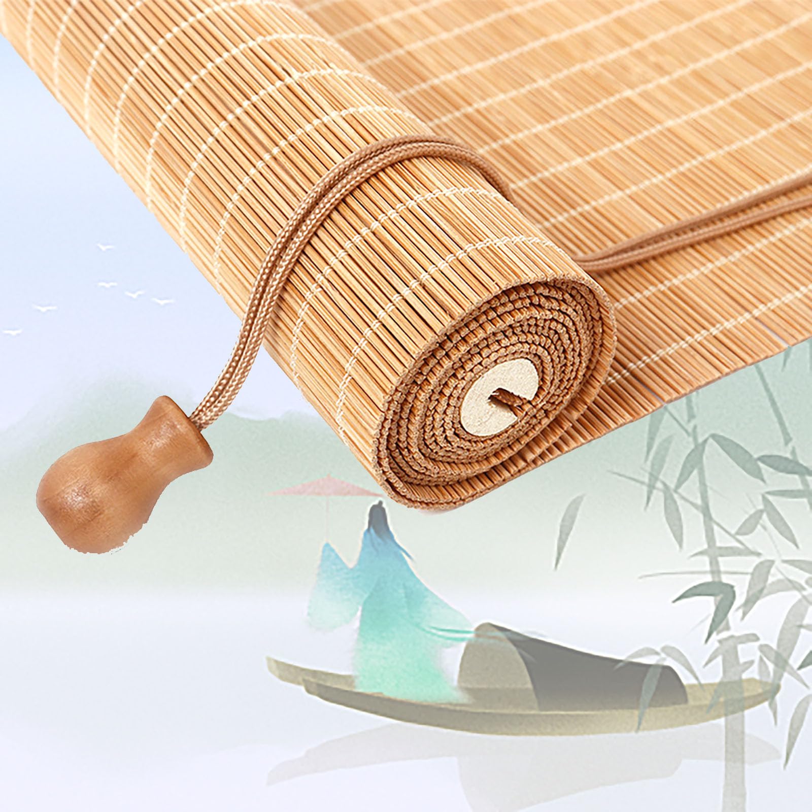 Retro Bamboo Shades for Patio - Outdoor/Indoor Privacy, Porch Blinds
