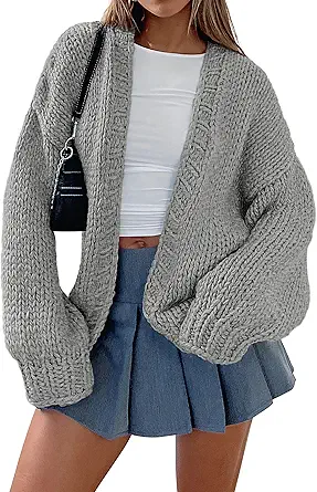 PRETTYGARDEN Cardigan Sweaters for Women Trendy Fall Fashion 2025 Long Sleeve Chunky Knit Cardigans Winter Clothing Outfits