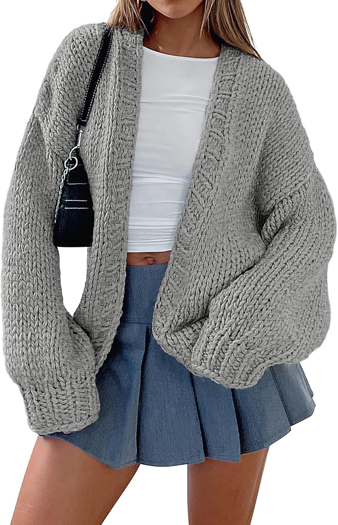 PRETTYGARDEN Cardigan Sweaters for Women Trendy Fall Fashion 2025 Long Sleeve Chunky Knit Cardigans Winter Clothing Outfits