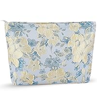 Vista 29 de Bolsa de maquillaje de flores para mujer, bonita bolsa de maquillaje para bolso, bolsa de cosméticos con cremallera, bolsa de cosméticos de lona