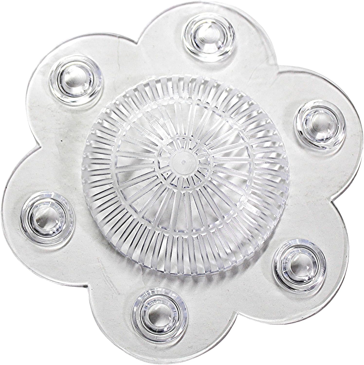 Hair Catcher Drain Cover – 5 Dome-Shaped Soft PVC with 6 Suction Cups – Clear Hair Stopper for Shower & Bathtub Drains – Prevents Clogs Without Blocking Water Flow