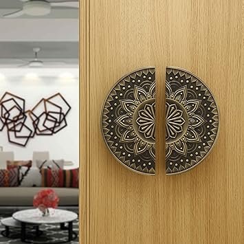 LAPO 8 Inch Main Door Handle | Door Handles for Main Door | Wooden & Glass Door Handle | Pull Handles for All The Doors of House | Office | Hotels(Pack of 1 Set, Antique Finish)-5086