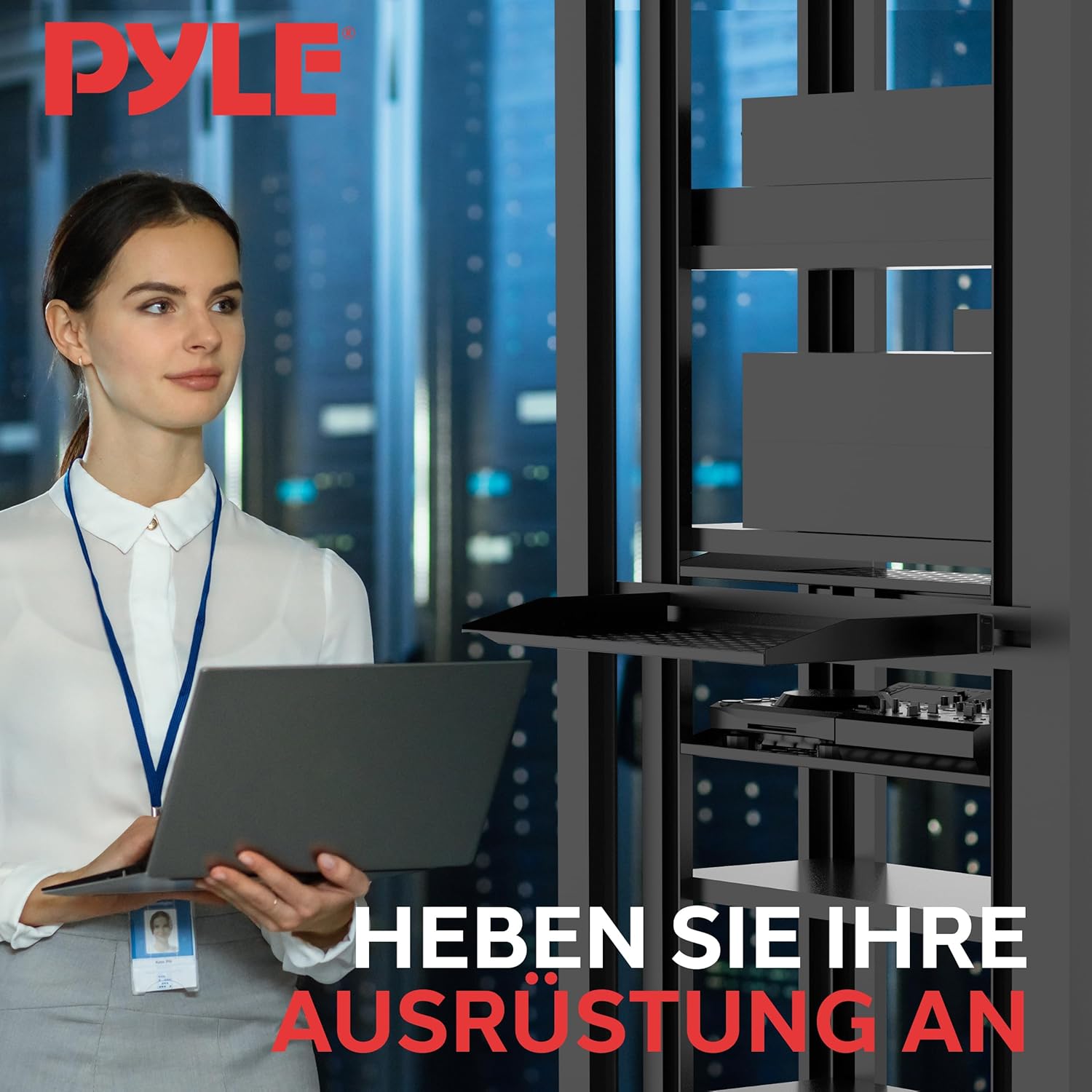 Pyle 19-Inch 1U Server, Vented Shelves for Good Air Circulation Cantilever Wall Rack, Universal Device, Cabinet Shelf, Computer Case Mounting Tray, Black (PLRSTN14U) - Image 7