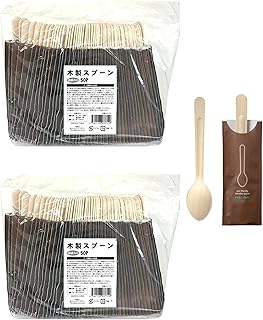Strix Design Wood-Friendly Wooden Spoons in Paper Bag Set of 50 x 2, Natural Wood, 6.2 inches (15.8 cm), Individual Packaging, Disposable, Outdoor, Eco-Friendly, Eco Birch, Cafe, Hospitality SD-731