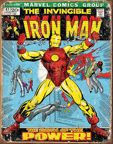 Desperate Enterprises Iron Man, cartel de estaño, 12.0in de ancho x 16.0in de alto