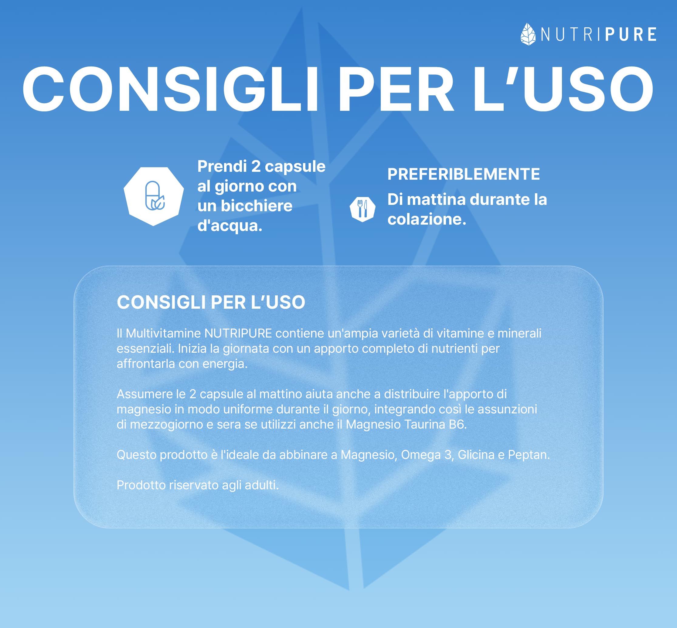 Multivitamine e Minerali 21 Nutrienti | Integratore alimentare | Magnesio, Vitamina B12, Vitamina D, Zinco | Antiossidante, Capacità cognitiva | 180 capsule | 3 mesi | Made in France | Nutripure