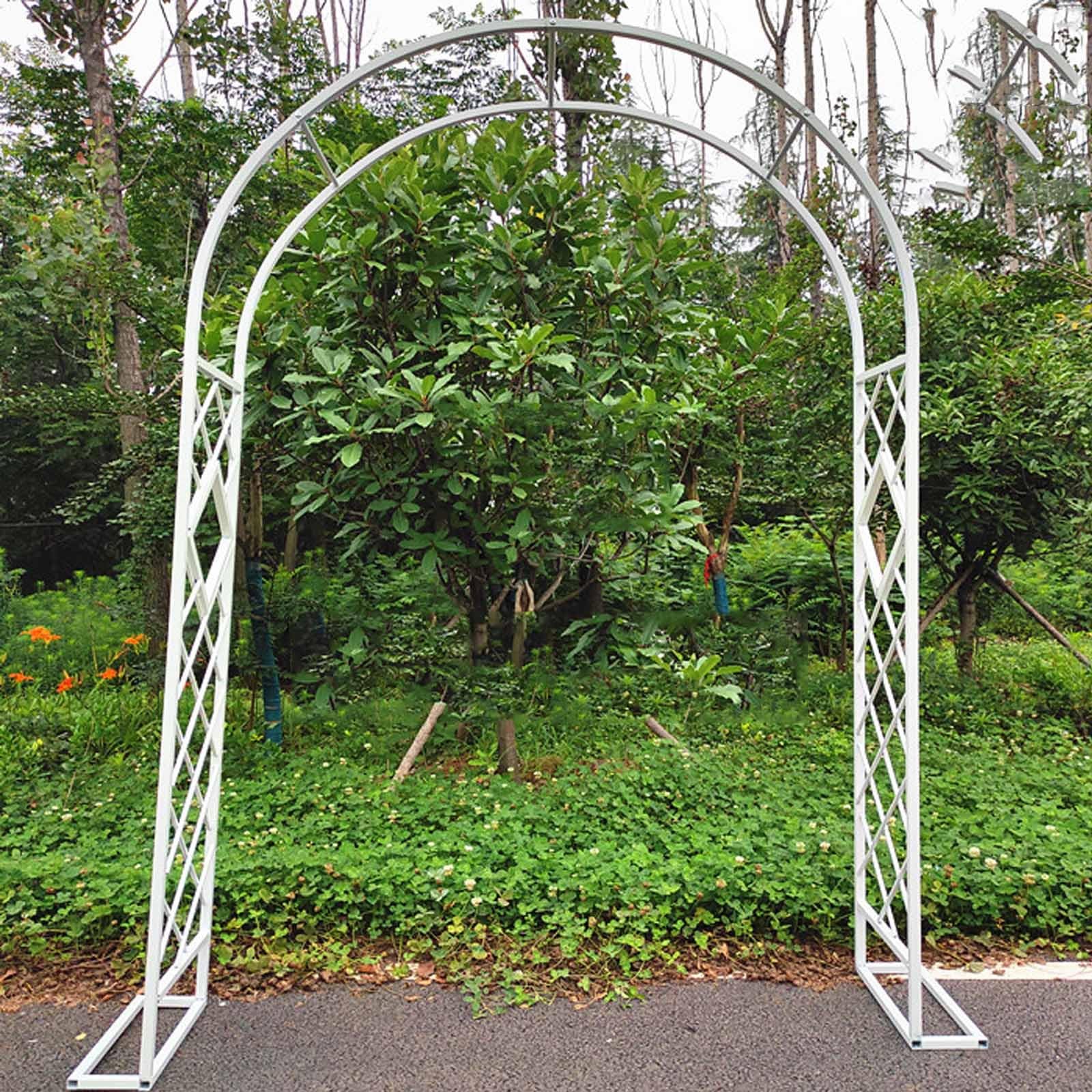 Generisch Heavy Duty Rosenbogen Metall Gartenbogen für Kletterpflanzen, Breite 140cm 160cm 180cm 200cm 220cm 240cm 260cm 280cm 300cm 320cm 340cm Torbogen Rankhilfe Rankgitter(Weiß,W280 X H230cm)