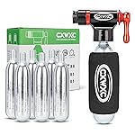 CO2 Inflator Kit with 6 x 16g CO2 Cartridges - Presta & Schrader Valve Compatible - CO2 Bike Pump for Road and Mountain Bikes