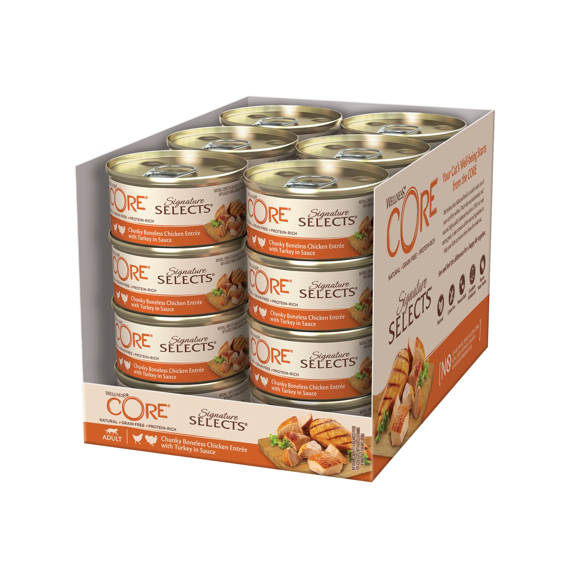 Wellness CORE Signature Selects 24x79g,Pollo& Tacchino in Salsa–Umido Gatti