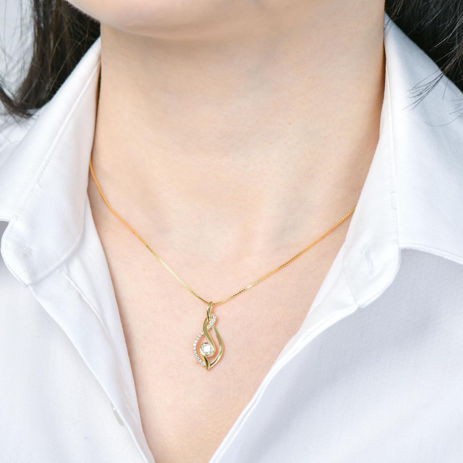 Moissanite Infinity Pendant Necklace for Women 925 Sterling Silver Love Necklace Birthday Dainty Infinity Knot Necklace Mom Wife Girlfriend Gift - Image 6