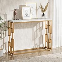 Vista 3 de Tribesigns Mesa consola moderna para entrada, mesa de sofá de 42.5 pulgadas con mesa de mármol sintético, muebles de entrada de madera de ingeniería