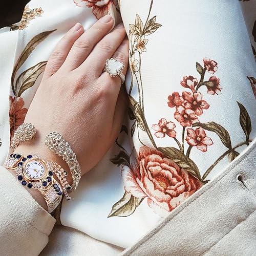 Miniatura 5 de TEHAUX Reloj de pulsera de aleación de moda para mujer, movimiento de cuarzo con números arábigos, elegante diseño de brazalete para mujer, regalo